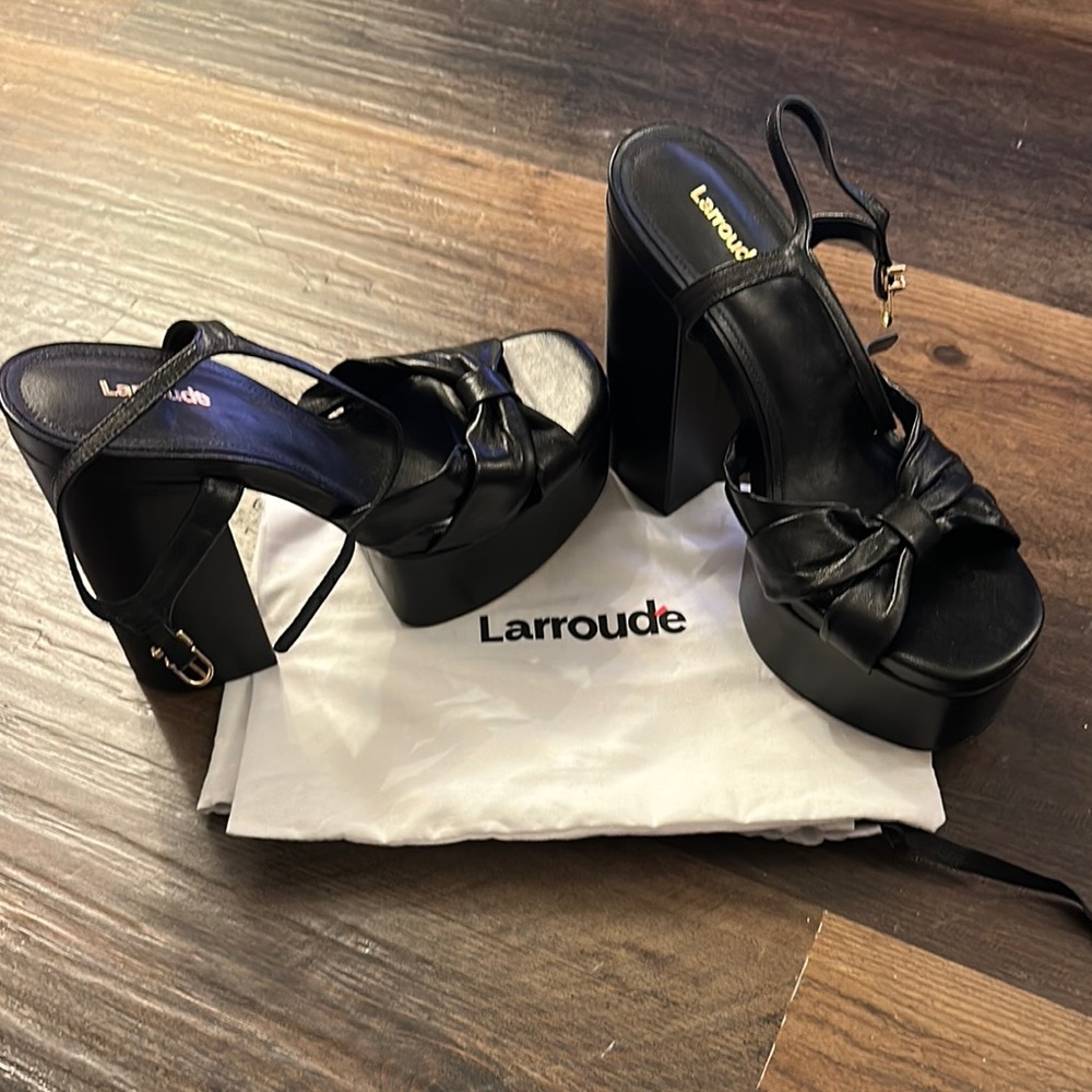 Larroude Black Platform Shoes